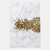 Stilvolles hübsches girly Gold u. weiße Geschirrtuch (Vertikal)