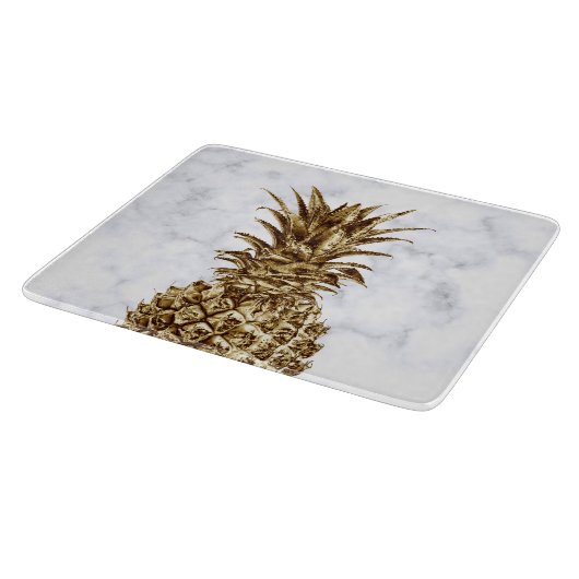 Stilvolles hübsches girly Gold u. weiße Schneidebrett (Ecke)