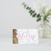 Stilvolles hübsches girly Gold u. weiße Visitenkarte (Stehend Vorderseite)
