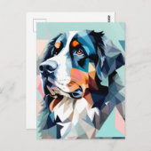 Stilvolles Hundportrait bernese Postkarte (Vorne/Hinten)