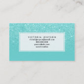 Stilvolles Imitat-Glitter ombre aquamarine Visitenkarte (Rückseite)