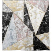 Stilvolles Imitat-Rosen-GoldSchwarz-weißer Duschvorhang (Vorderseite)