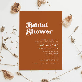 Stilvolles, in Retro verbranntes orange Brautparty Einladung
