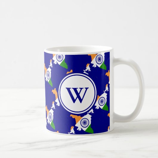 Stilvolles INDIA gesegnetes Nation Monogram-Gesche Kaffeetasse (Rechts)