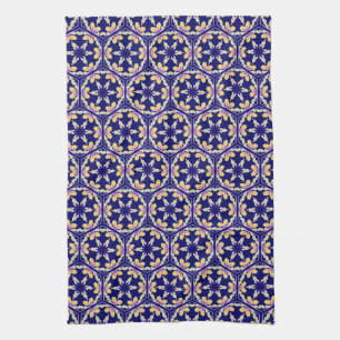 Stilvolles Indigo-spanisches Geschirrtuch