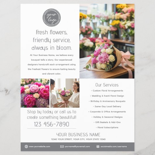 Stilvolles individuelles Foto-Logo für Geschäftsma Flyer (Vorne)