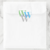stilvolles INTIAL name monogramm minimal Quadratischer Aufkleber (Tasche)