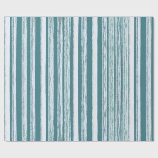 Stilvolles Jade Green Beach Hut Stripe Muster Geschenkpapier (Flach)