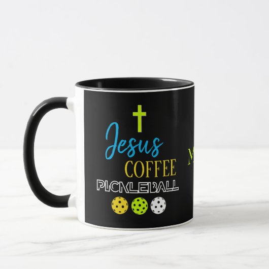 Stilvolles JESUS Coffee Pickleball Tasse (Links)