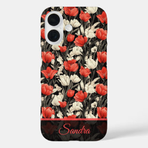 Stilvolles Jubiläumsgeschenk Tulpe Maßanfertigung iPhone 16 Hülle