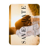 Stilvolles Kalligrafie-Foto Save the Date Magnet (Vertikal)