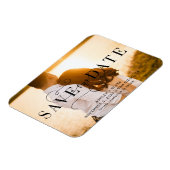 Stilvolles Kalligrafie-Foto Save the Date Magnet (Linke Seite)