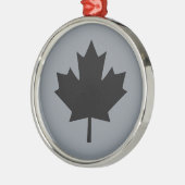 Stilvolles kanadisches schwarzes Ahornblatt Silbernes Ornament (Links)