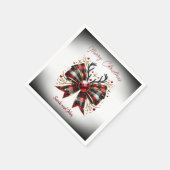 Stilvolles Kariertes Bow Weihnachts-Party Serviette (Ecke)
