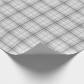 Stilvolles kariertes Muster in Grau Geschenkpapier (Ecke)