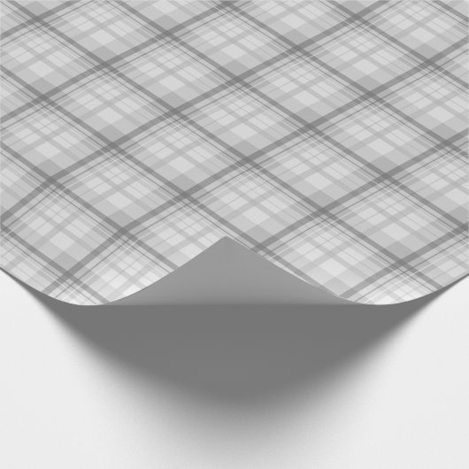 Stilvolles kariertes Muster in Grau Geschenkpapier (Ecke)