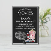 Stilvolles Kindergeburtstag-Party | Kino Einladung (Stehend Vorderseite)