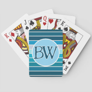 Stilvolles Klassisches mit Monogramm und blauen St Spielkarten