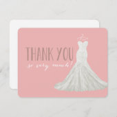 Stilvolles Kleiderrosa | danken Ihnen Dankeskarte (Vorne/Hinten)