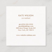 Stilvolles Korallengoldgezeichnetes Blumenmuster Quadratische Visitenkarte (Rückseite)