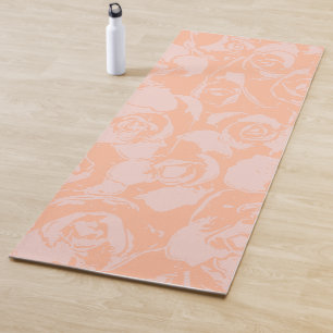 Stilvolles Korallenrosa-Illustrationsmuster Yogamatte