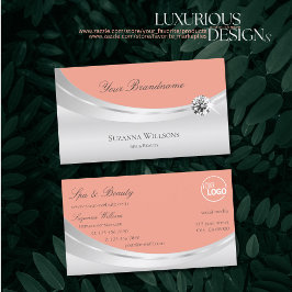 Stilvolles Korallensilber mit Logo und Sparkle Dia Visitenkarte