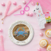 Stilvolles Krebs 1. Geburtstag & Gold Confetti Pap Pappteller (Party)