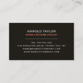 Stilvolles Küchendesign, Küche & Badezimmer Fitter Visitenkarte (Rückseite)