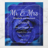 Stilvolles Label für Blaue Rose Weinetikett (Einzelnes Label)