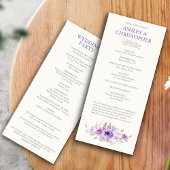 Stilvolles Lavender Floral Bouquet Wedding Program