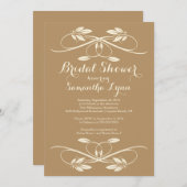 Stilvolles Leaf-Blüh-Brautparty Einladung (Vorne/Hinten)