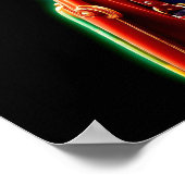 Stilvolles, lebendiges Cowgirl mit Retro-Neonbeleu Poster (Ecke)