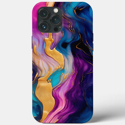 Stilvolles, lebendiges und farbiges Flüssigmetall  Case-Mate iPhone Hülle (Rückseite)