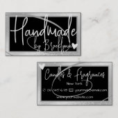 Stilvolles Leichtsilber-Rahmenherz Handgefertigt m Visitenkarte (Vorne/Hinten)