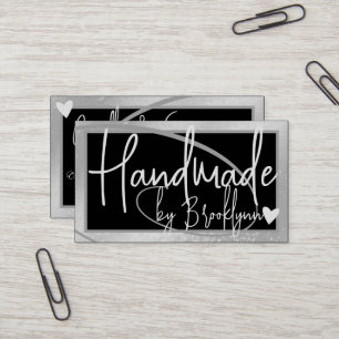 Stilvolles Leichtsilber-Rahmenherz Handgefertigt m Visitenkarte