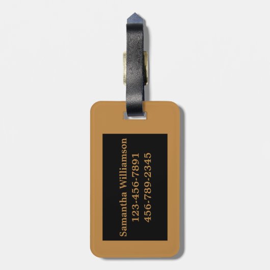 Stilvolles Leopard-Druck-Gewohnheits-Monogramm Gepäckanhänger (Rückseite vertikal)