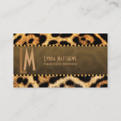 Stilvolles Leopard-Druck-Monogramm Visitenkarte (Vorderseite)