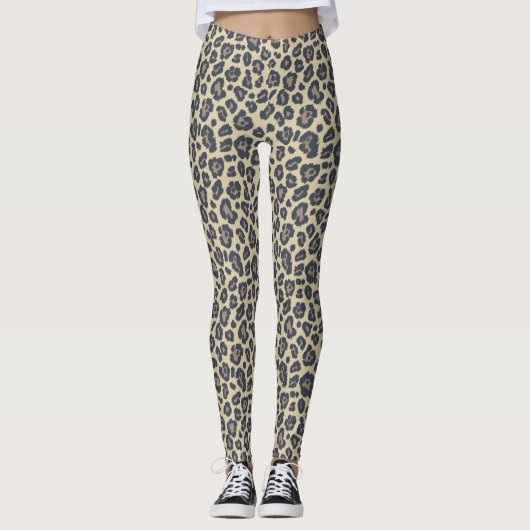 Stilvolles Leopard-Druckmuster Leggings (Vorderseite)