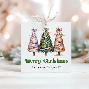 Stilvolles Leoparden-Muster Weihnachten Personalis Geschenkanhänger