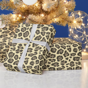Stilvolles Leopardenmuster in Beige Geschenkpapier