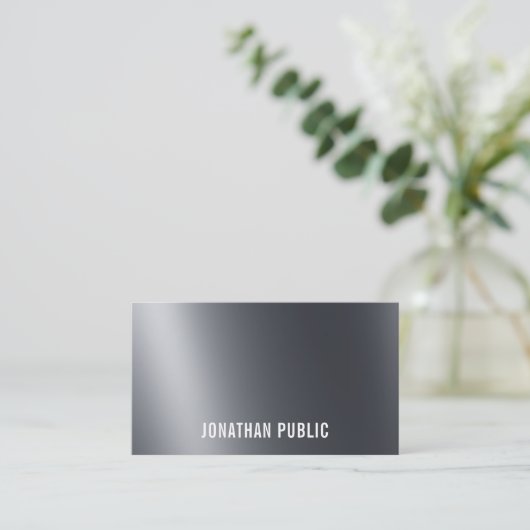 Stilvolles Licht und Schattenschwarz Eleganter Coo Visitenkarte (Stehend Vorderseite)