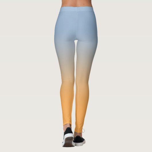 Stilvolles Light Blue to Orange Gradient Leggings (Rückseite)