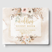 Stilvolles Light Pink Gold Herbst Gästebuch (Vorderseite)