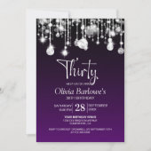 Stilvolles Lila 30. Geburtstag Party Einladung (Vorderseite)