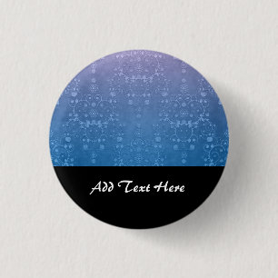 Stilvolles lila blaues florales Damast-Muster Button