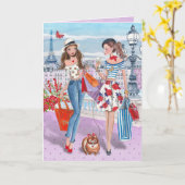 Stilvolles lila Einkaufen Geburtstag im Karte (Gelbe Blume)