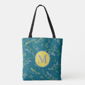 Stilvolles, lila-gelbes Beerenmuster Tasche (Rückseite)