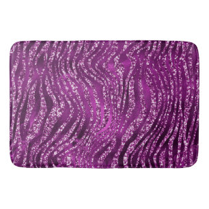 Stilvolles lila Glitter-Wildtiger-Streifenmuster Badematte