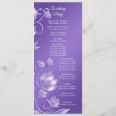 Stilvolles Lila Hochzeitsprogramm Programm (Rückseite)