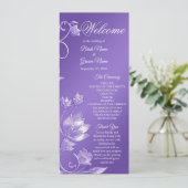 Stilvolles Lila Hochzeitsprogramm Programm (Stehend Vorderseite)